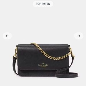 Kate Spade Black Crossbody with Gold Chain